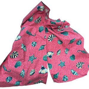 April Cornell NEW pink blue SHELLS print cotton Fench Provencal Table Runner